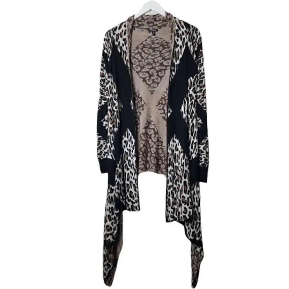 XoXo Animal Print Waterfall Cardigan(Size Medium)